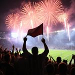 cover of the track - Football fans fireworks